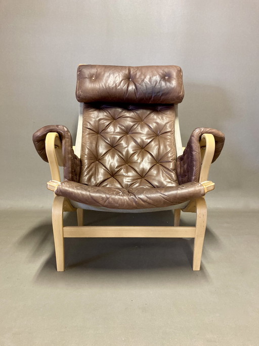 Fauteuil "Pernilla" Leer "Bruno Mathsson" 1960.