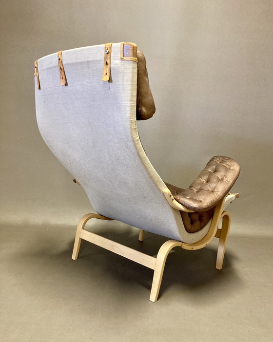 Image 1 of Fauteuil "Pernilla" Leer "Bruno Mathsson" 1960.