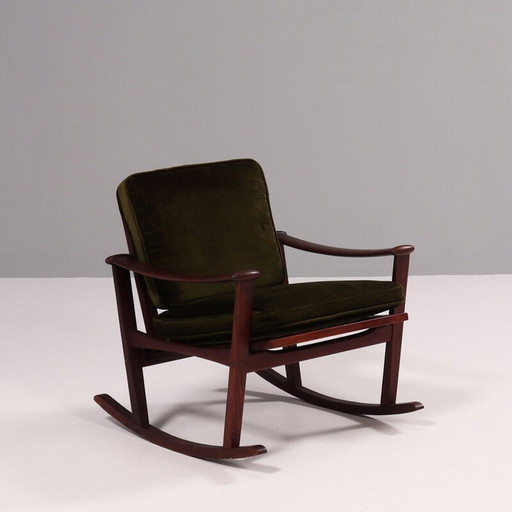 Mid Century teakhouten schommelstoel met spade, M Nissen voor Finn Juhl, 1960