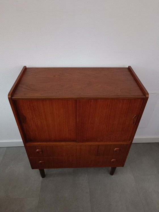 Image 1 of Vintage Deense Wandkast/Highboard In Teak