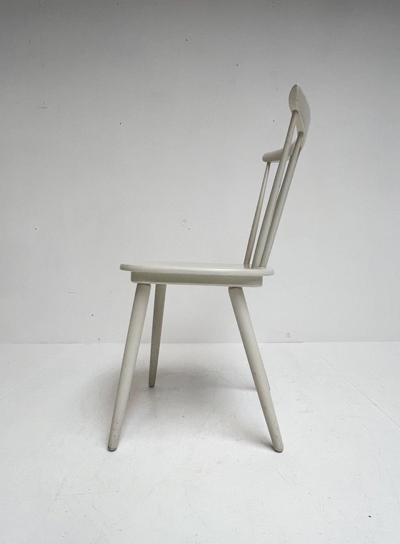 Image 1 of Set Witte Vintage Spijltjesstoelen, 1970’S