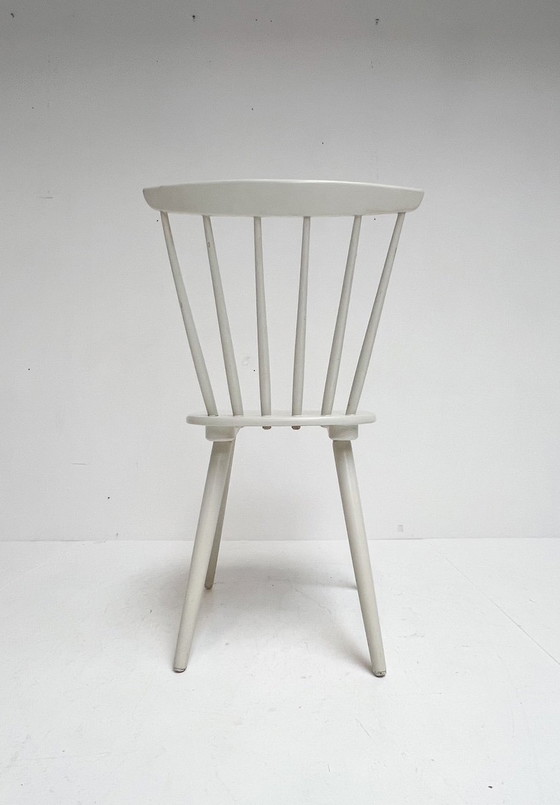 Image 1 of Set Witte Vintage Spijltjesstoelen, 1970’S