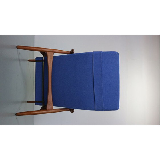 Image 1 of Vintage teakhouten fauteuil met voetenbank van Søren Ladefoged voor Sl Møbler, Denemarken 1960