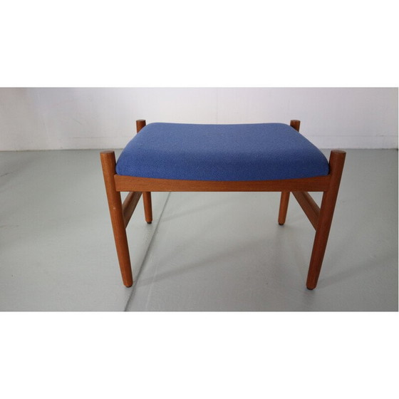 Image 1 of Vintage teakhouten fauteuil met voetenbank van Søren Ladefoged voor Sl Møbler, Denemarken 1960