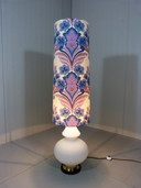 Grote glazen vloerlamp met bloemenkap 1960’s