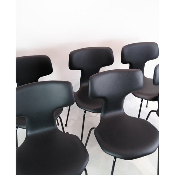 Image 1 of Set van 6 vintage T-stoelen model 3103 van Arne Jacobsen voor Fritz Hansen