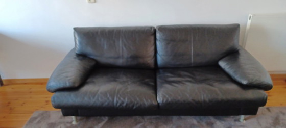 Image 1 of Zwart Lederen Moderne Zitcombinatie Merk Erpo 