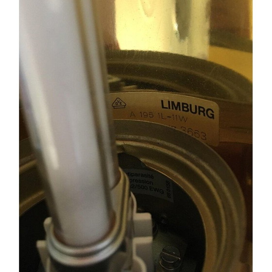 Image 1 of Vintage wandlamp in messing en opaal glas van Glashütte Limburg