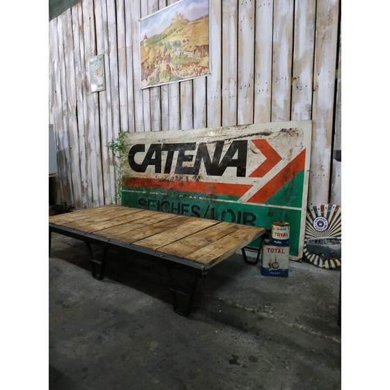 Image 1 of Vintage sncf salontafel in gelakt hout en metaal