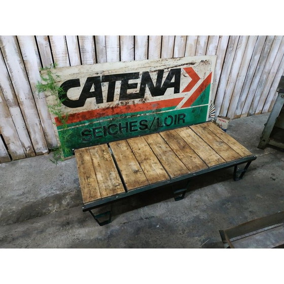 Image 1 of Vintage sncf salontafel in gelakt hout en metaal