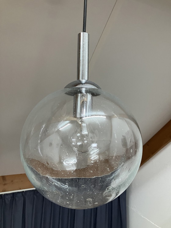 Image 1 of Vintage Glazen Bubbel Hanglamp, Super Lichteffect!