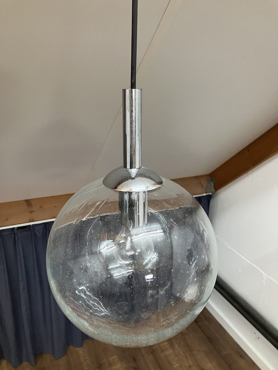 Image 1 of Vintage Glazen Bubbel Hanglamp, Super Lichteffect!