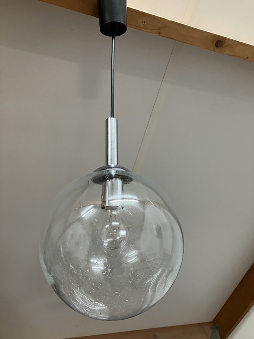 Vintage Glazen Bubbel Hanglamp, Super Lichteffect!