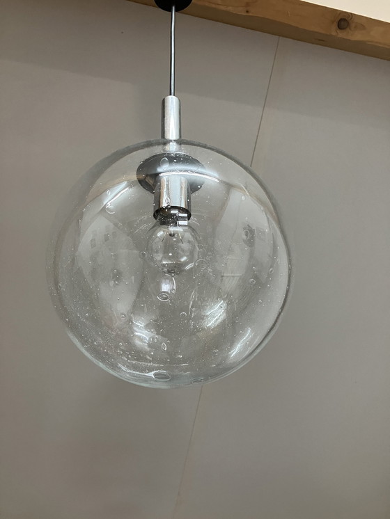 Image 1 of Vintage Glazen Bubbel Hanglamp, Super Lichteffect!