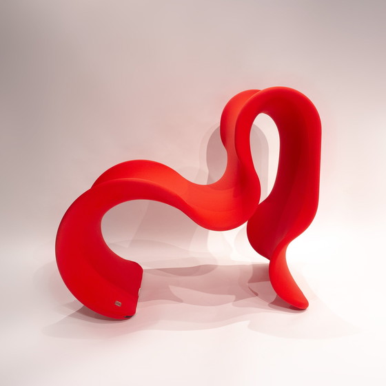 Image 1 of Poltrona Busnelli Fiocco fauteuil, ontwerp Gianni Pareshi, rood