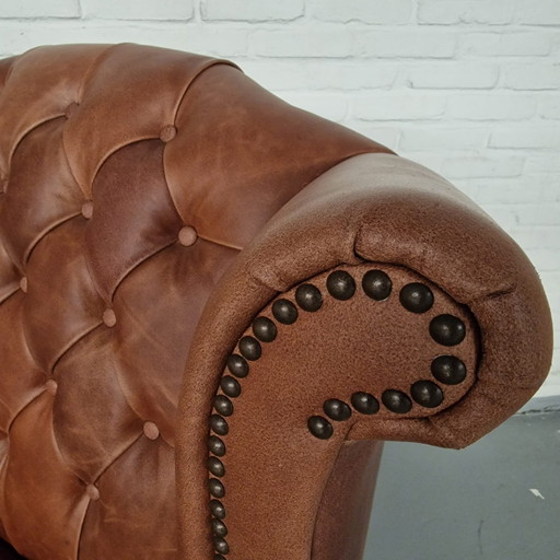 King Fauteuil Chesterfield Classic Vintage Bruin