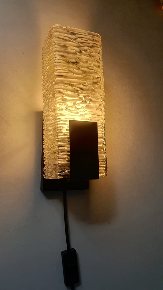 Image 1 of Dutch Design Philips Glazen Wandlamp Venetiaanse Kristal