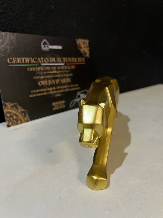 Image 1 of "Gouden Panter" Geometrische Kunst Sculptuur Home Decore
