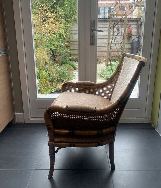 Image 1 of Faux Bamboo Fauteuil Giorgetti Stijl