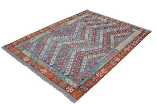 Originele oude stijl Kelim Afghan 207 X 157 Cm Top staat