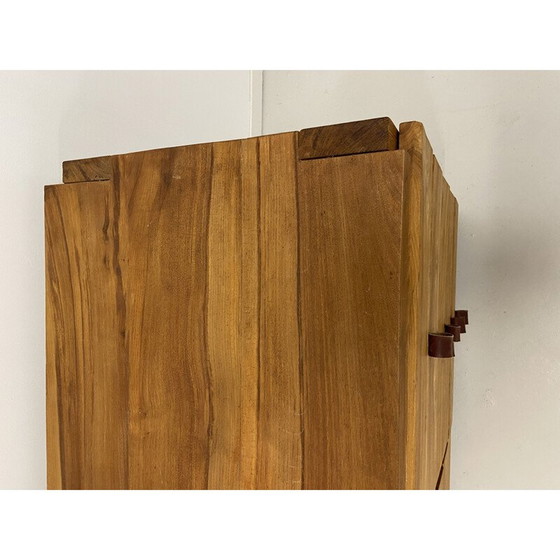 Image 1 of Vintage massief iepenhouten highboard, Frankrijk 1970