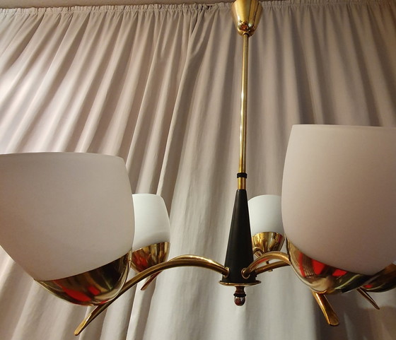 Image 1 of Vintage plafondlamp met 5 armen