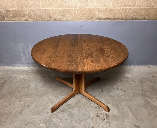 Ronde Vintage Tafel Massief Eiken Seventies