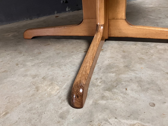 Image 1 of Ronde Vintage Tafel Massief Eiken Seventies