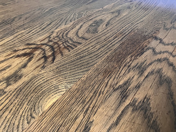 Image 1 of Ronde Vintage Tafel Massief Eiken Seventies