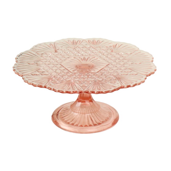 Image 1 of Roze Taartschaal Depression Glass