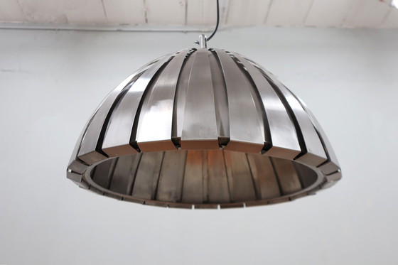 Image 1 of Calotta Stalen Hanglamp Martinelli Luce 1960S