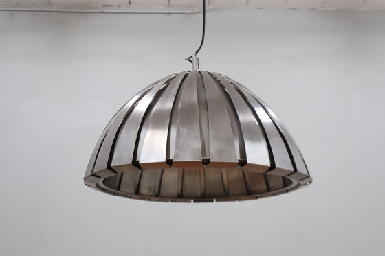 Image 1 of Calotta Stalen Hanglamp Martinelli Luce 1960S