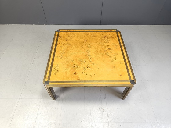 Image 1 of Italiaanse Burl houten salontafel door Tommaso Barbi, 1970S