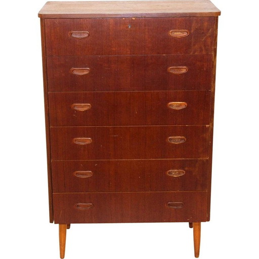 Scandinavische vintage teakhouten ladekast, 1950