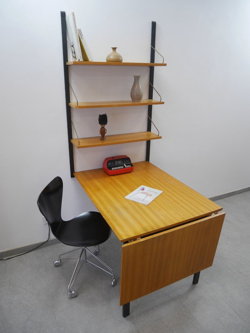 Reksysteem met tafel / bureau V. France & Daverkosen Cado