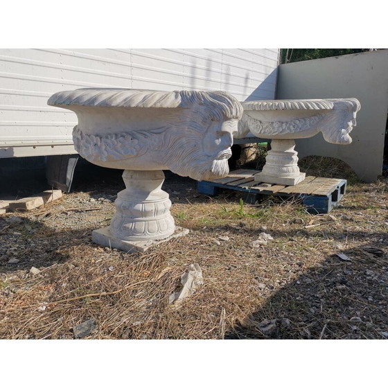 Image 1 of Paar vintage Carrara marmeren waskommen, 1920