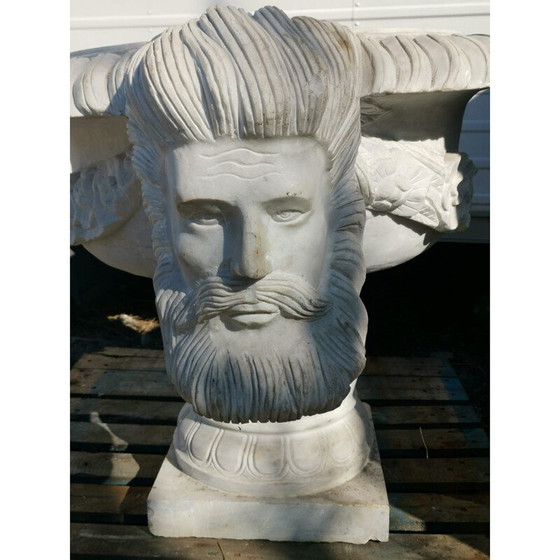 Image 1 of Paar vintage Carrara marmeren waskommen, 1920