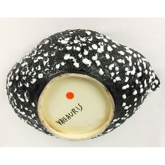 Image 1 of Vintage zwart-witte keramieken schaal van Vallauris, 1950