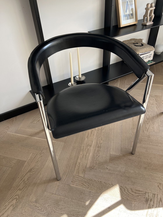 Image 1 of 4x Arrben Italy leren stoelen