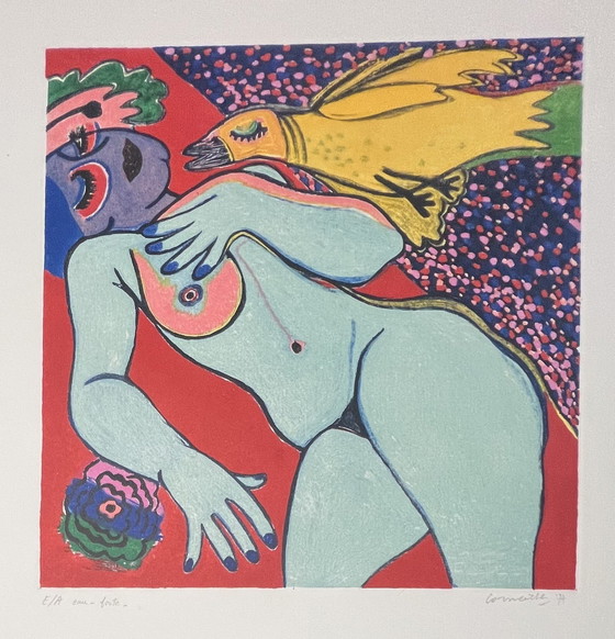 Image 1 of Gesigneerd; Guillaume Corneille Ets L'Oiseau Convoité, 1977