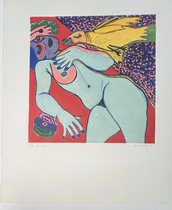 Image 1 of Gesigneerd; Guillaume Corneille Ets L'Oiseau Convoité, 1977