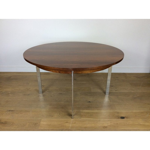Vintage eettafel in rozenhout en chroom van Richard Young voor Merrow Associates - jaren 1970