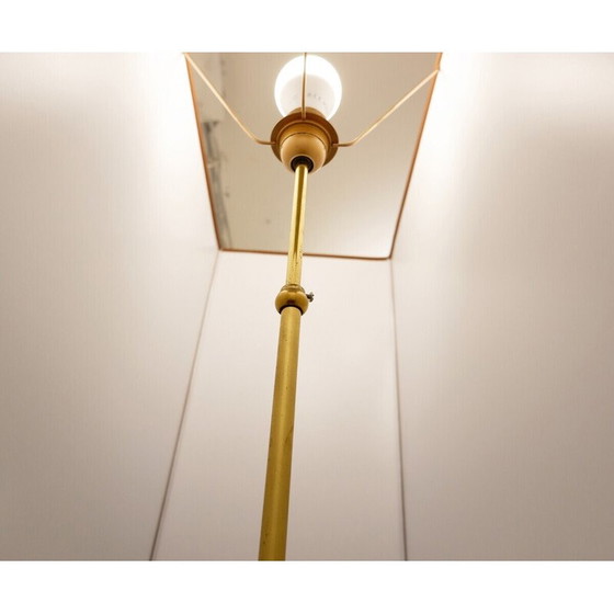 Image 1 of Vintage vloerlamp in geborsteld chroom, messing en agaat, jaren 1980