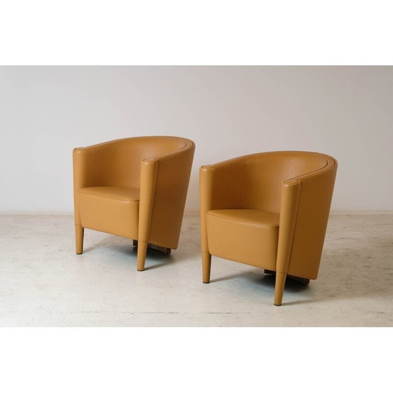 Image 1 of Paar vintage "Rich" leren fauteuils van Antonio Citterio voor Moroso, 1989