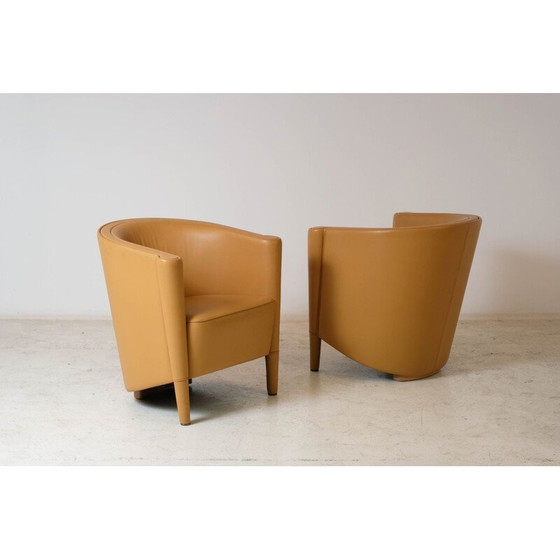 Image 1 of Paar vintage "Rich" leren fauteuils van Antonio Citterio voor Moroso, 1989