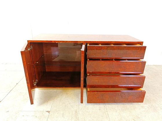 Image 1 of Aldo tura Mid-eeuws dressoir van geitenleer