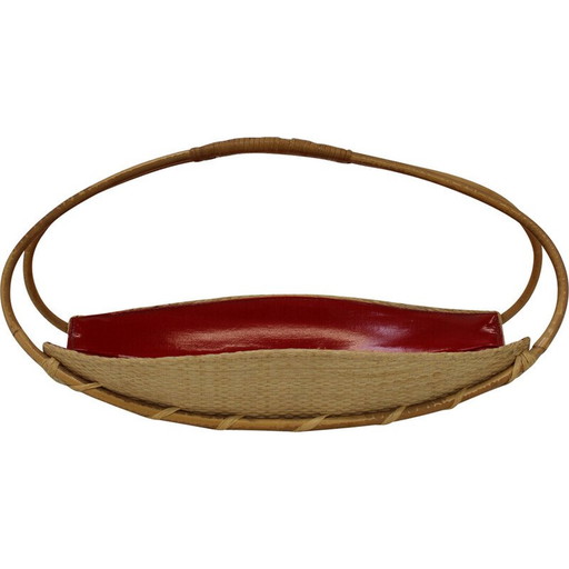 Vintage decoratieve mand, Tsjechoslowakije 1950