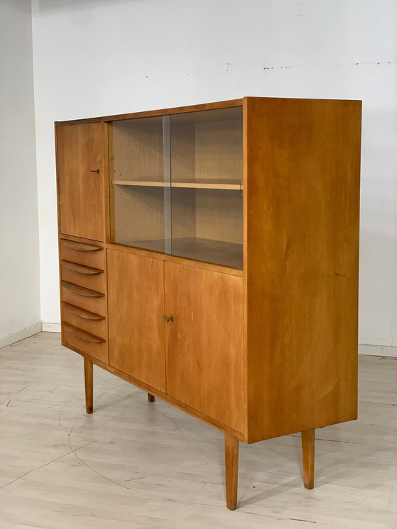 Image 1 of Mid Century hellerau hoge kast woonkamer vintage