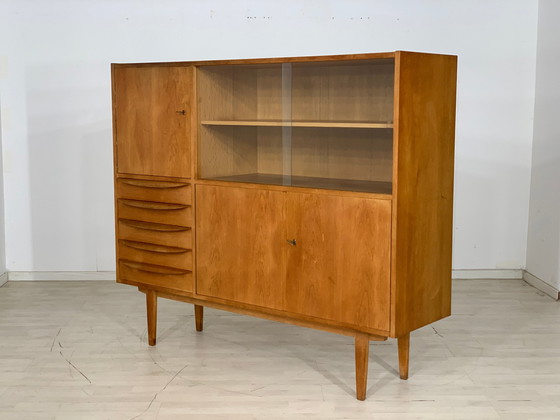 Image 1 of Mid Century hellerau hoge kast woonkamer vintage