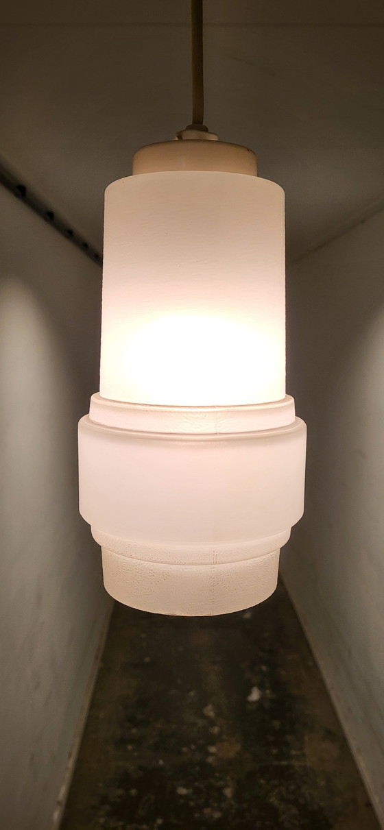 Image 1 of Art Deco Melkglas Hanglamp 